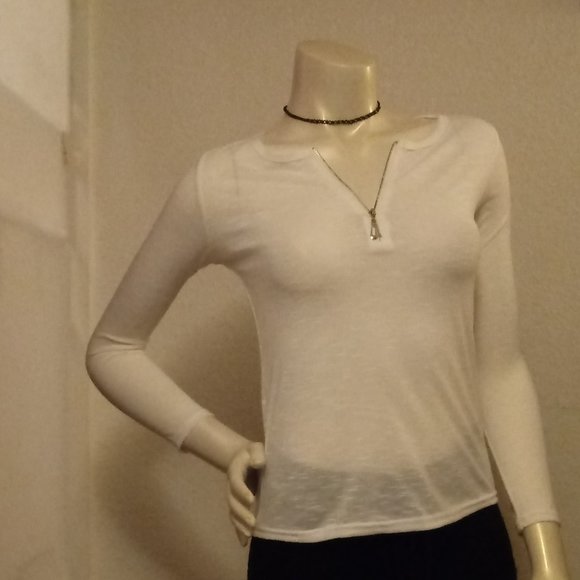 Zip up or Down White Top - Picture 3 of 14